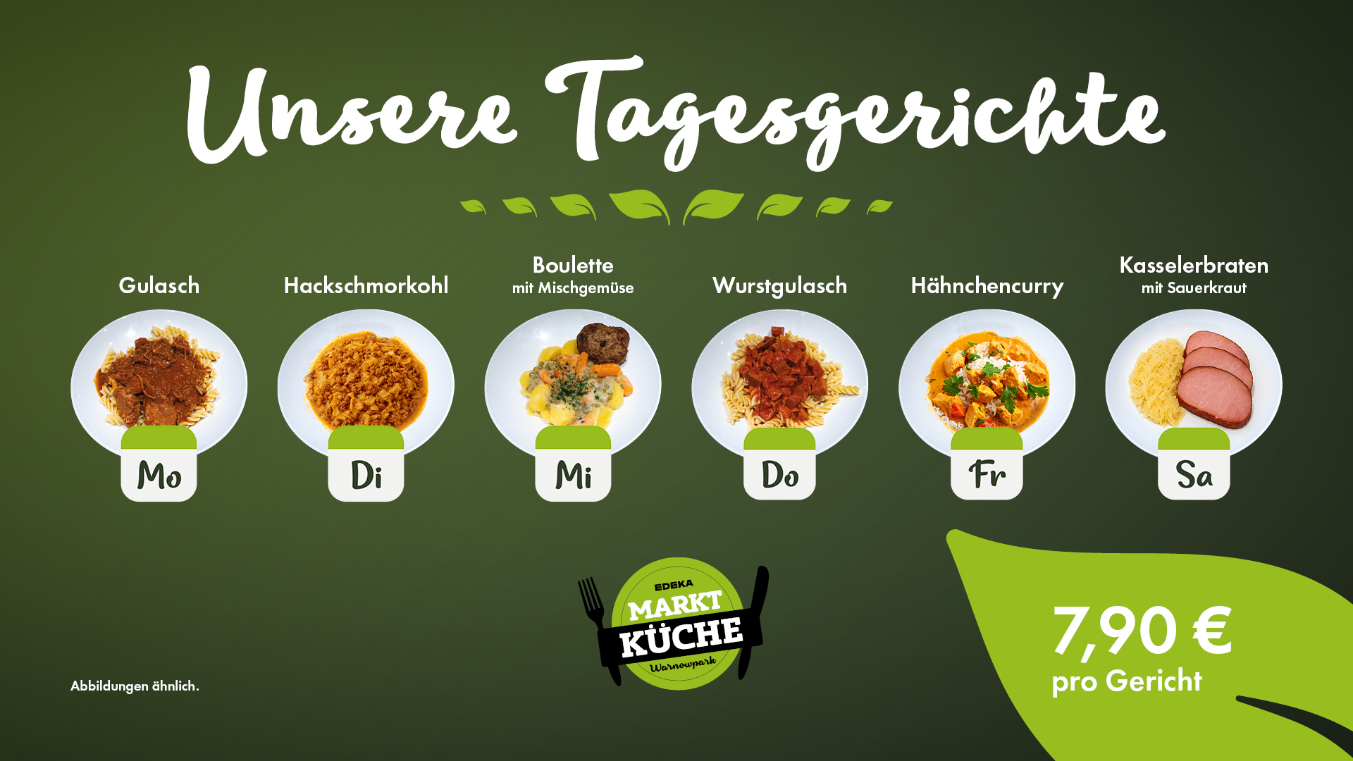 Wochenplan der Marktküche 2025/2026 für die Kalenderwochen 45, 51 und 05.