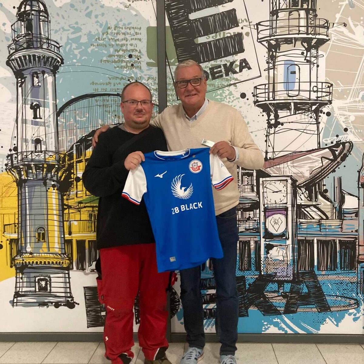 Verlosung eines F.C. Hansa Rostock Trikots im Warnow Park