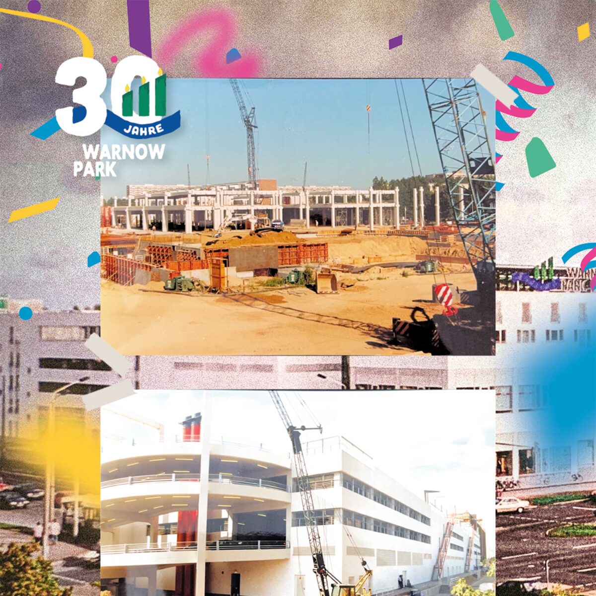 Alte Fotos vom Warnow Park aus der Bauphase 1995.